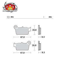 Pastilhas de Travão Trás Nitro Moto Master YZ/WR/KXF250/450