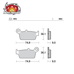 Pastilhas de Travão Trás Nitro Moto Master CR80-500 XR250-650 KX125-500