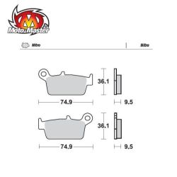 Pastilhas de Travão Trás Nitro Moto Master CR80-500 XR250-650 KX125-500