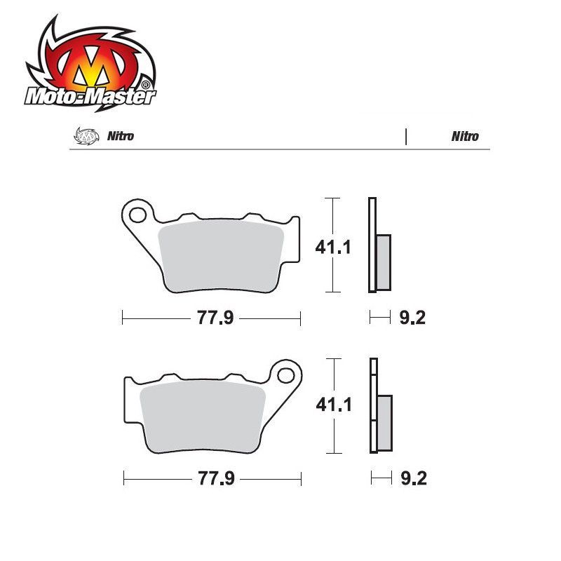 Pastilhas de Travão Trás Nitro Moto Master XR600 KTM125-200-250-300-35