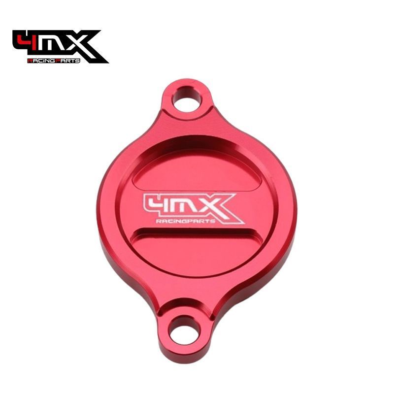 4MX Oil Filter Cover Suzuki RMZ 250 07-22 RMZ 450 05-22 Red