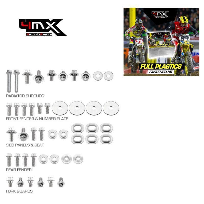 Kit Parafusos p/ Plásticos 4MX Suzuki RMZ250 19-23 RMZ450 18-23  46pcs