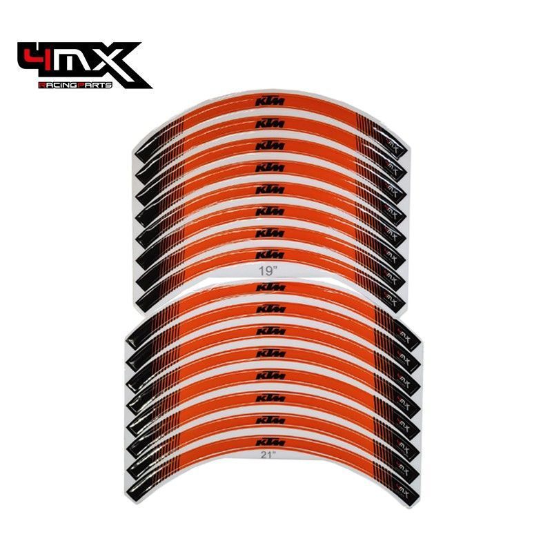 Wheel Graphic Kit Front + Rear 4MX KTM Orange