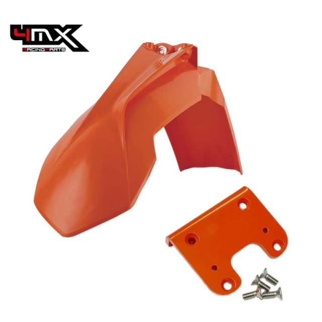 Adaptador + Guarda-Lamas Frente Laranja 4MX KTM EXC 125/200 14-16 SXF 250/350/450 13-15
