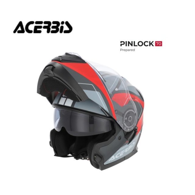 Capacete Acerbis Serel  2206 Cinza/Vermelho