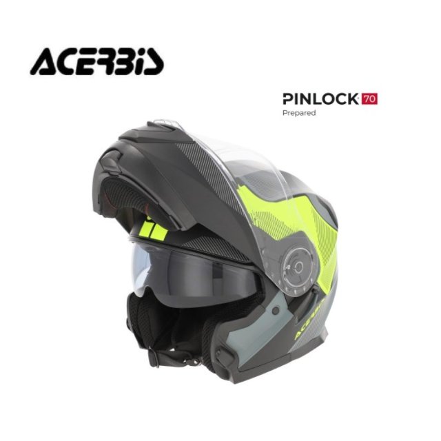 Capacete Acerbis Serel  2206 Preto/ Amarelo Fluorescente