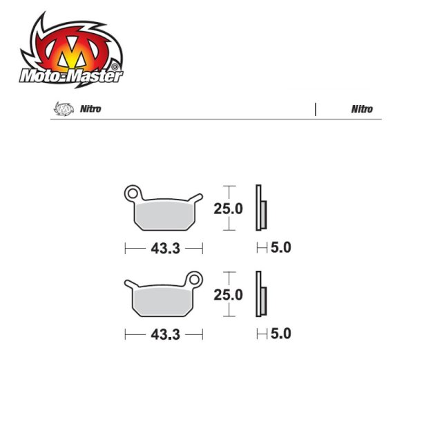 Front/Rear Brake Pads Nitro Moto Master KTM SX 50 2002-2023