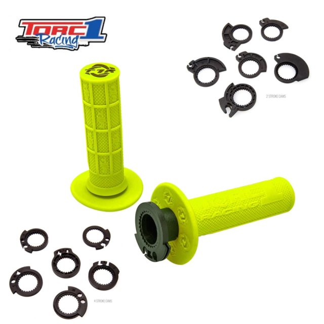 Punhos Torc1 Racing Defy MX Hole Shot Lock On Amarelo Fluo