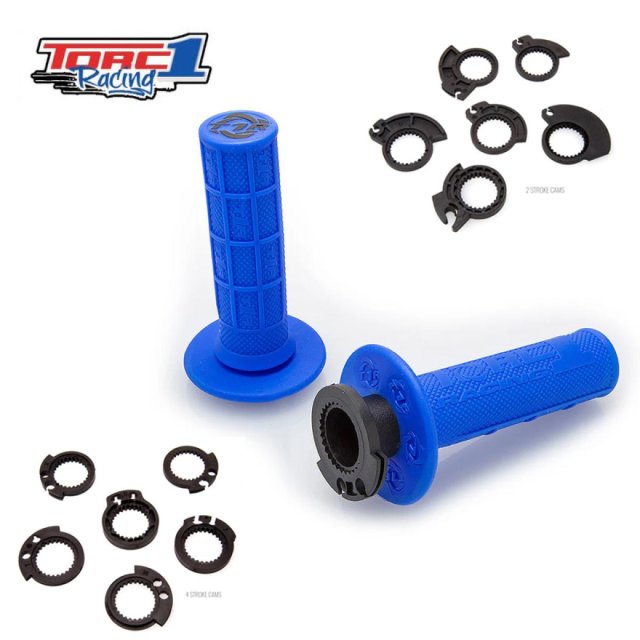 Punhos Torc1 Racing Defy MX Hole Shot Lock On Azul