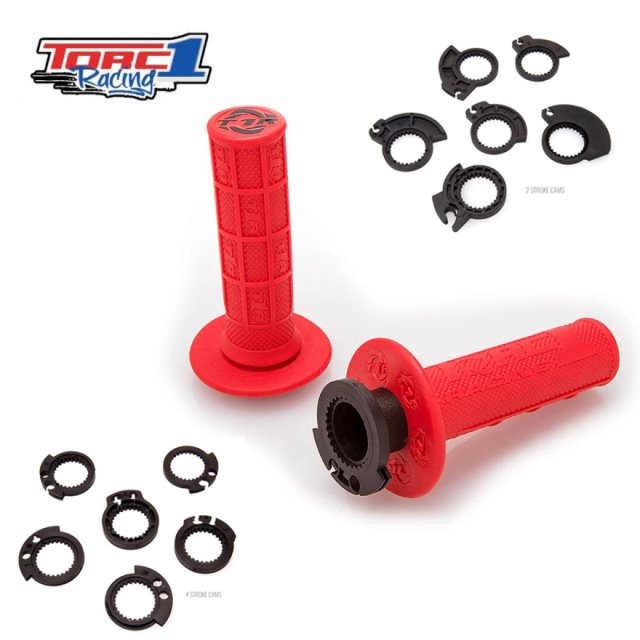 Punhos Torc1 Racing Defy MX Hole Shot Lock On Vermelho
